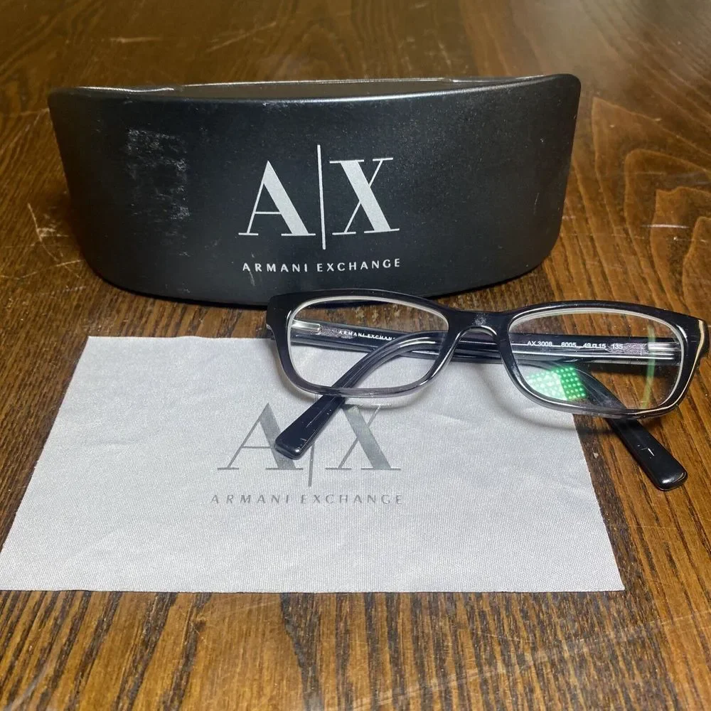 Armani Exchange AX 3008 8005 Ladies Eyeglass‎ Frames 49-15-135 Black